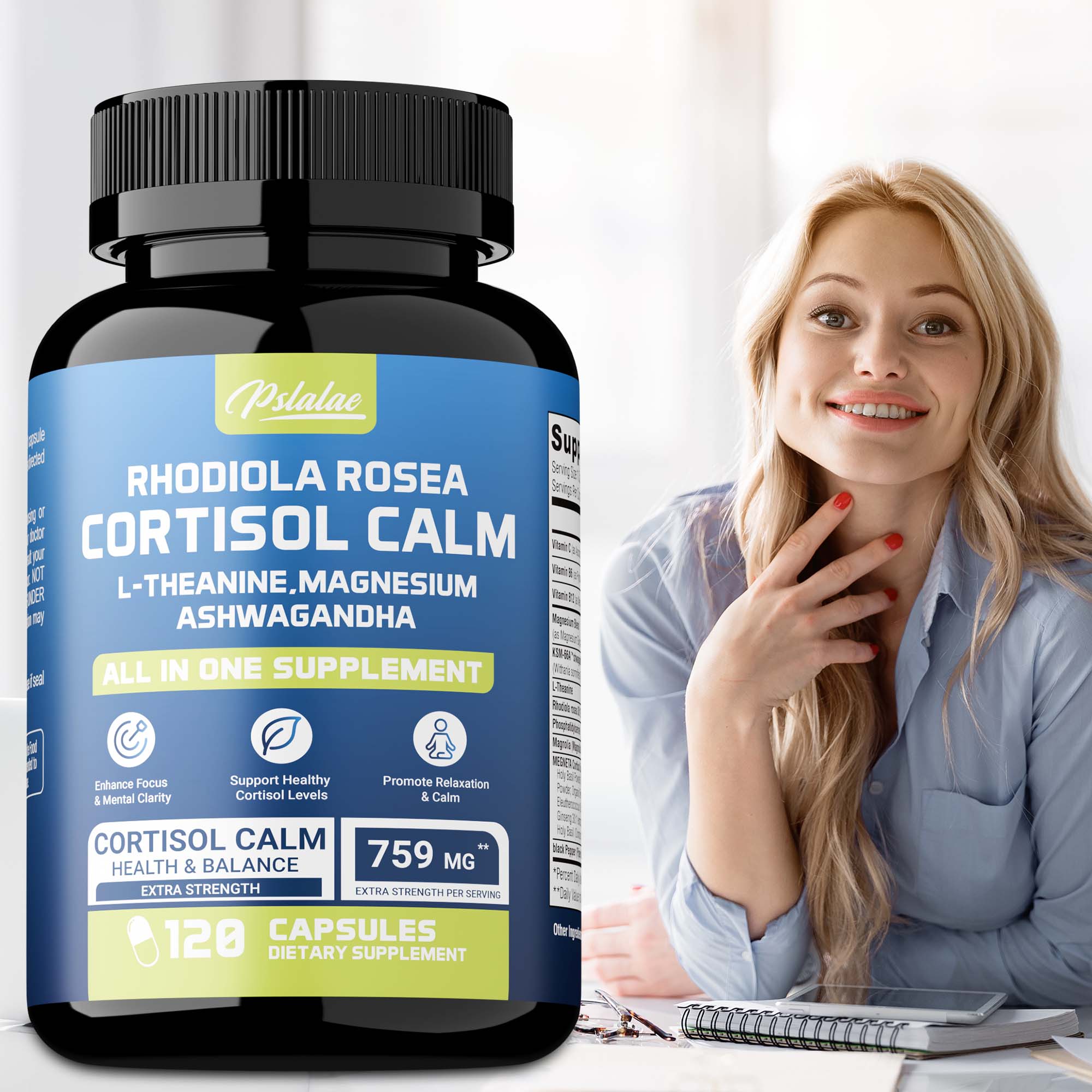 Garcinia Cambogia Extract - Cortisol Calm - L-Theanine Magnesium Ashwagandha